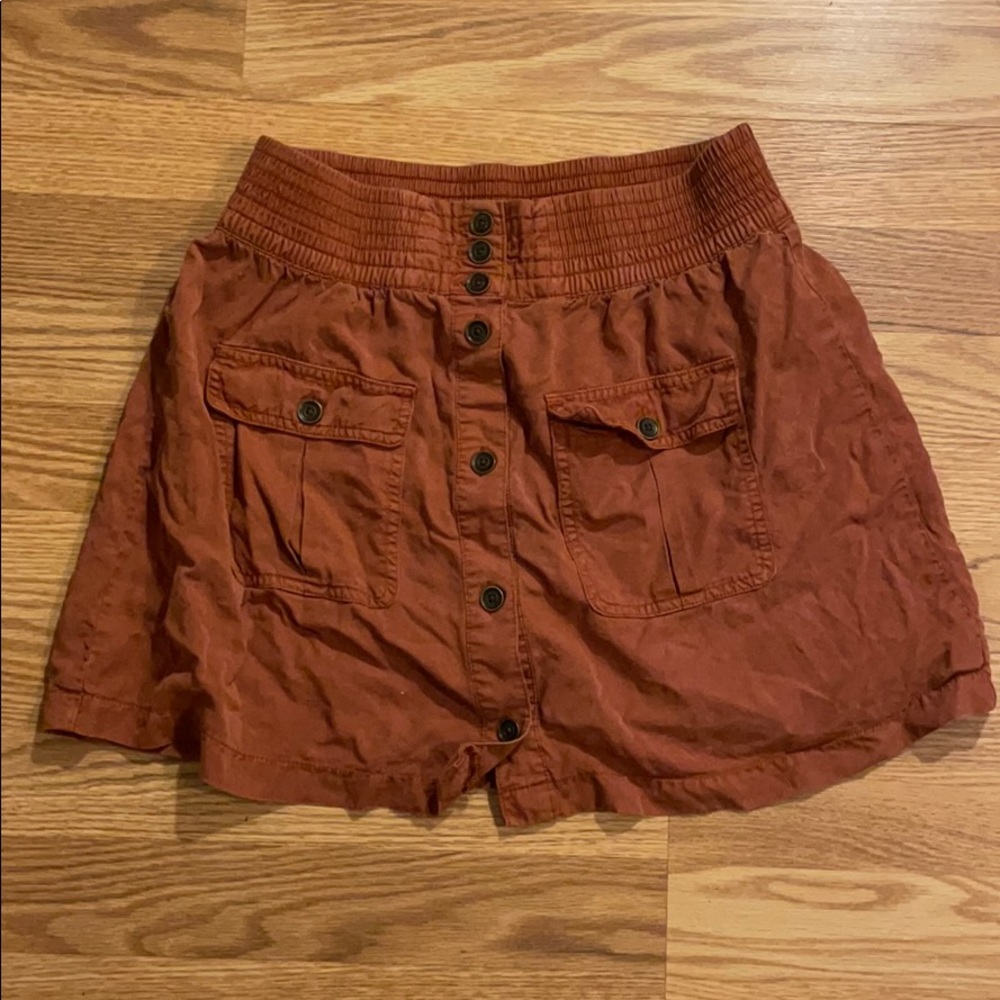 Orange Buttoned Skirt